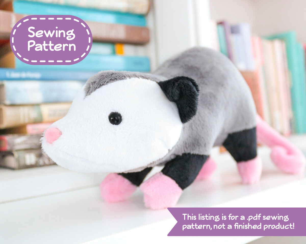 Opossum Stuffed Animal Sewing Pattern Digital Download BeeZeeArt