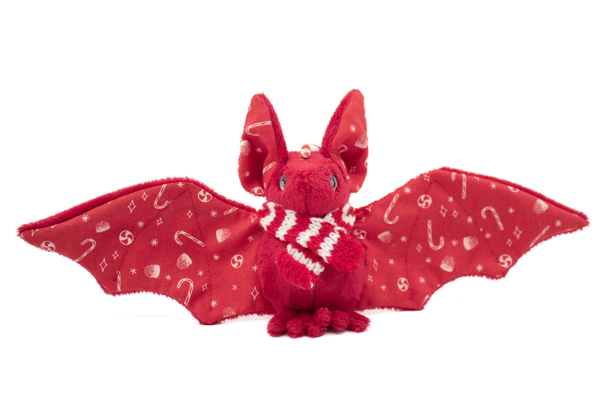 Candy Cane Bat Plush – BeeZeeArt