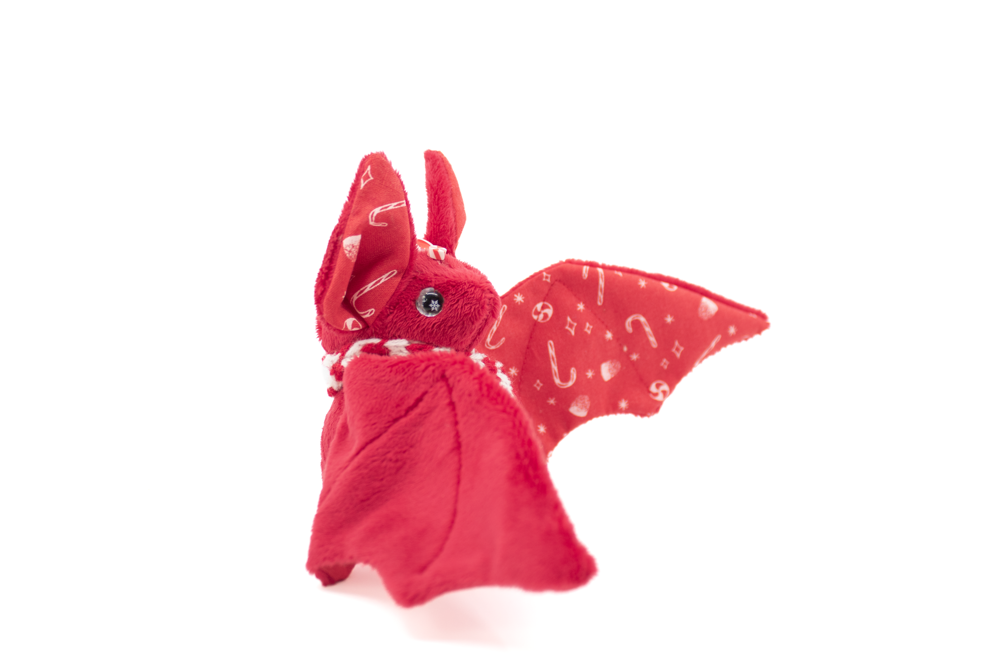 Candy Cane Bat Plush – BeeZeeArt