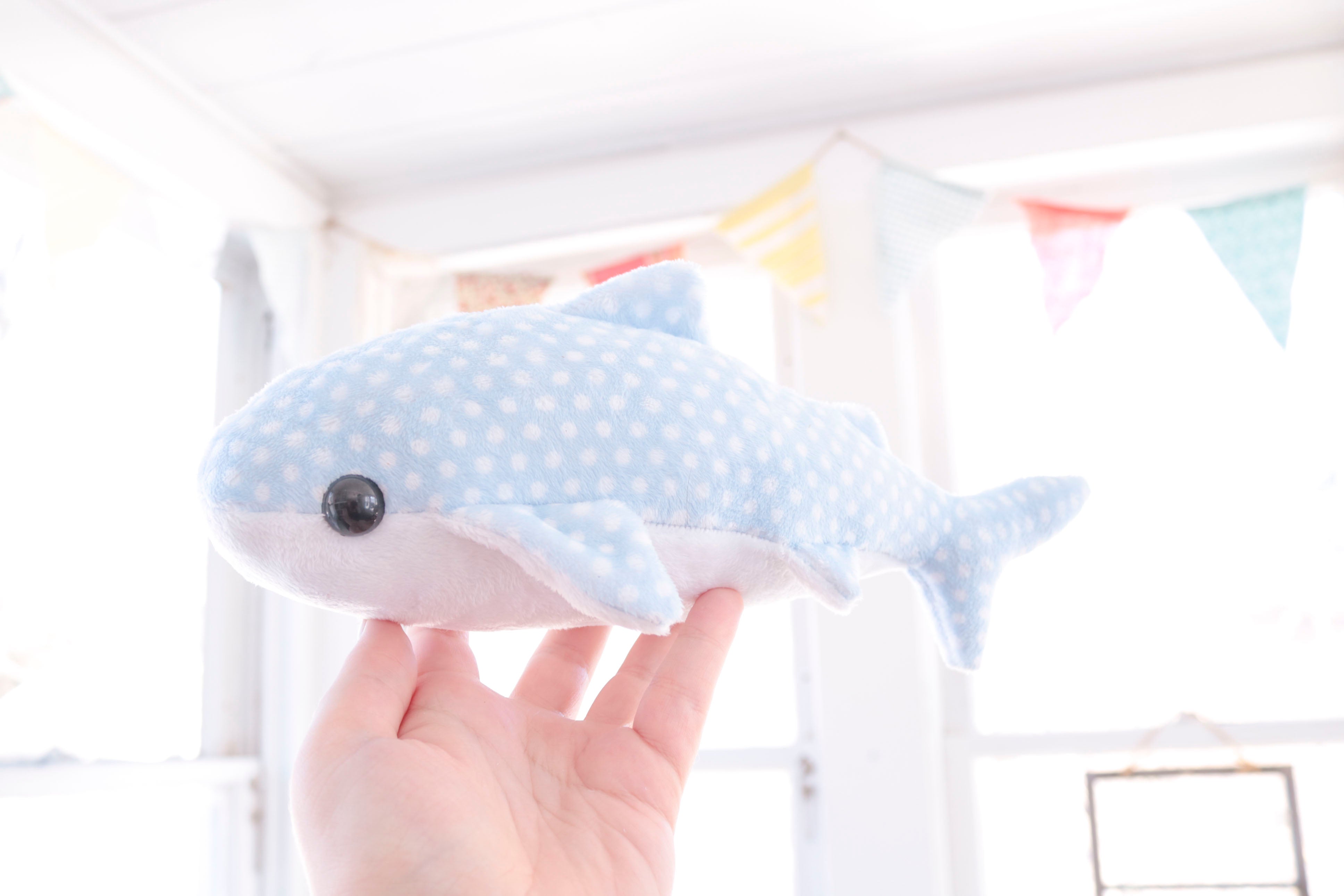 Blue Polka Dot Whale Shark Plush Stuffed Animal – BeeZeeArt
