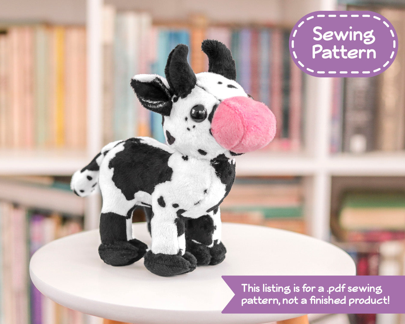 Cow Plush Sewing Pattern - Digital Download – BeeZeeArt cow-plush-sewing-pattern-digital-download-beezeeart