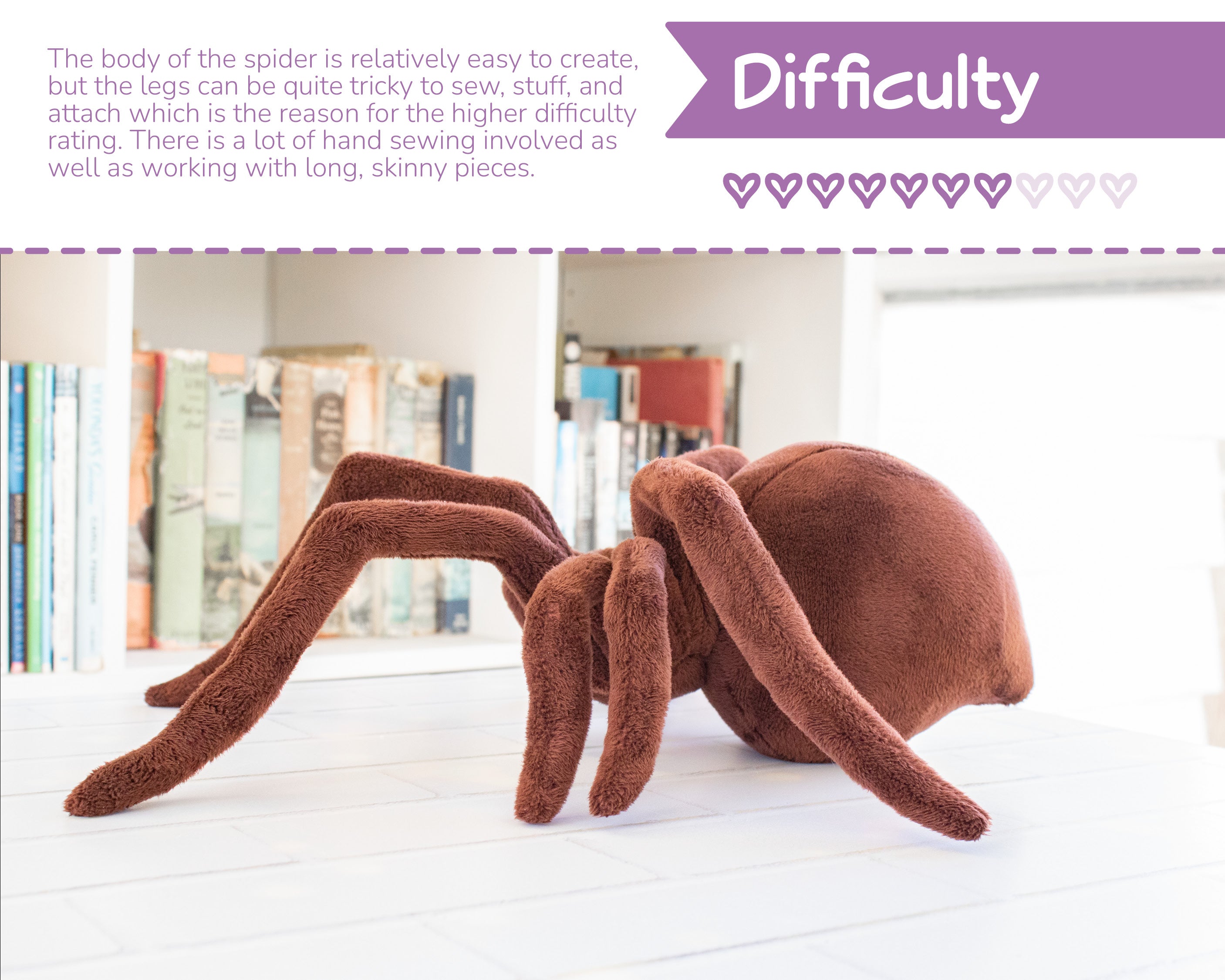 Stuffed Spider Pattern Spider Stuffed Animal Sewing Pattern - Digital Download – BeeZeeArt