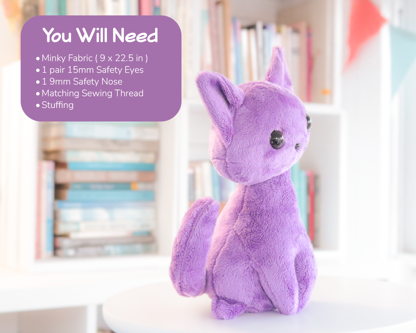 Sitting Kitty Cat Stuffed Animal Sewing Pattern PDF Plush Pattern D BeeZeeArt