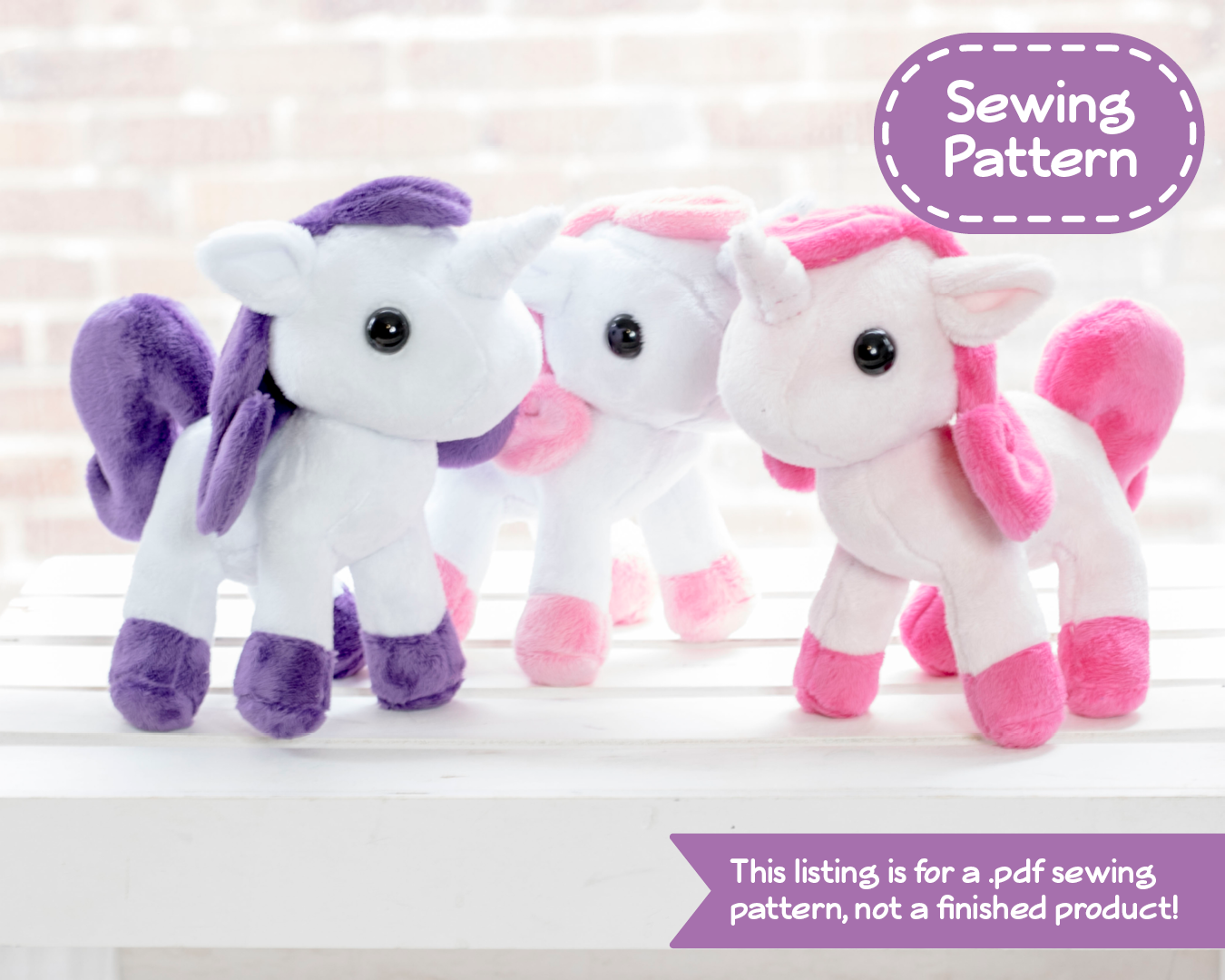 Unicorn Plush Sewing Pattern, Stuffed Animal Pattern, PDF File, Digita – BeeZeeArt unicorn-plush-sewing-pattern-stuffed-animal-pattern-pdf-file-digita-beezeeart
