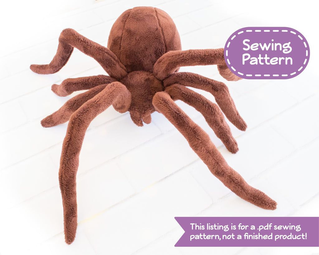 Stuffed Spider Pattern Spider Stuffed Animal Sewing Pattern - Digital Download – BeeZeeArt