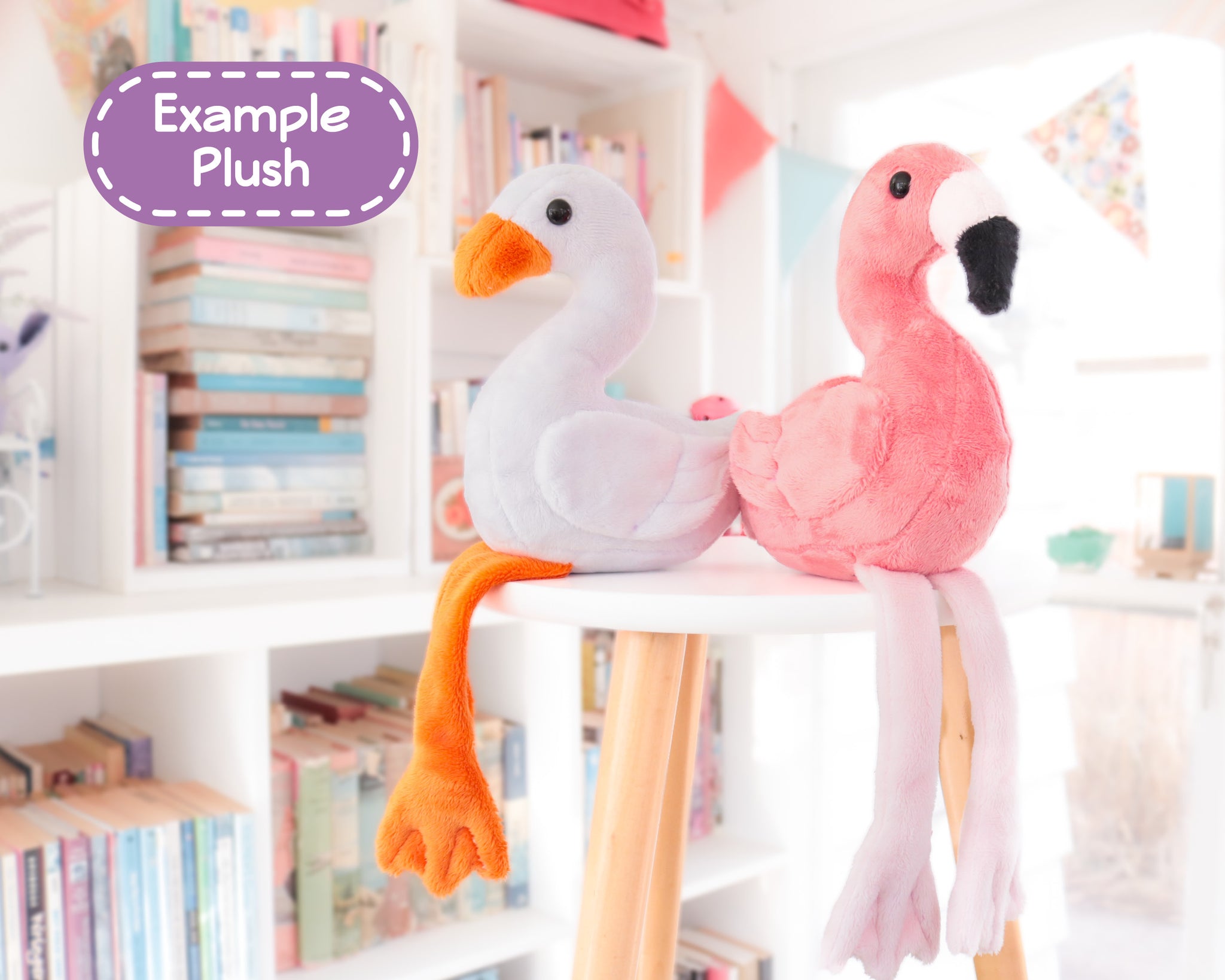 Goose and Flamingo Plush Sewing Pattern - Digital Download