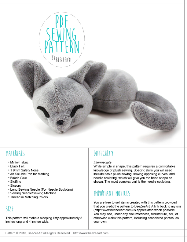 sleeping-cat-stuffed-animal-sewing-pattern-pdf-plush-pattern-digital-beezeeart for Printable Stuffed Cat Sewing Pattern Free Sleeping Cat Stuffed Animal Sewing Pattern, PDF Plush Pattern, Digital – BeeZeeArt for Printable Stuffed Cat Sewing Pattern Free