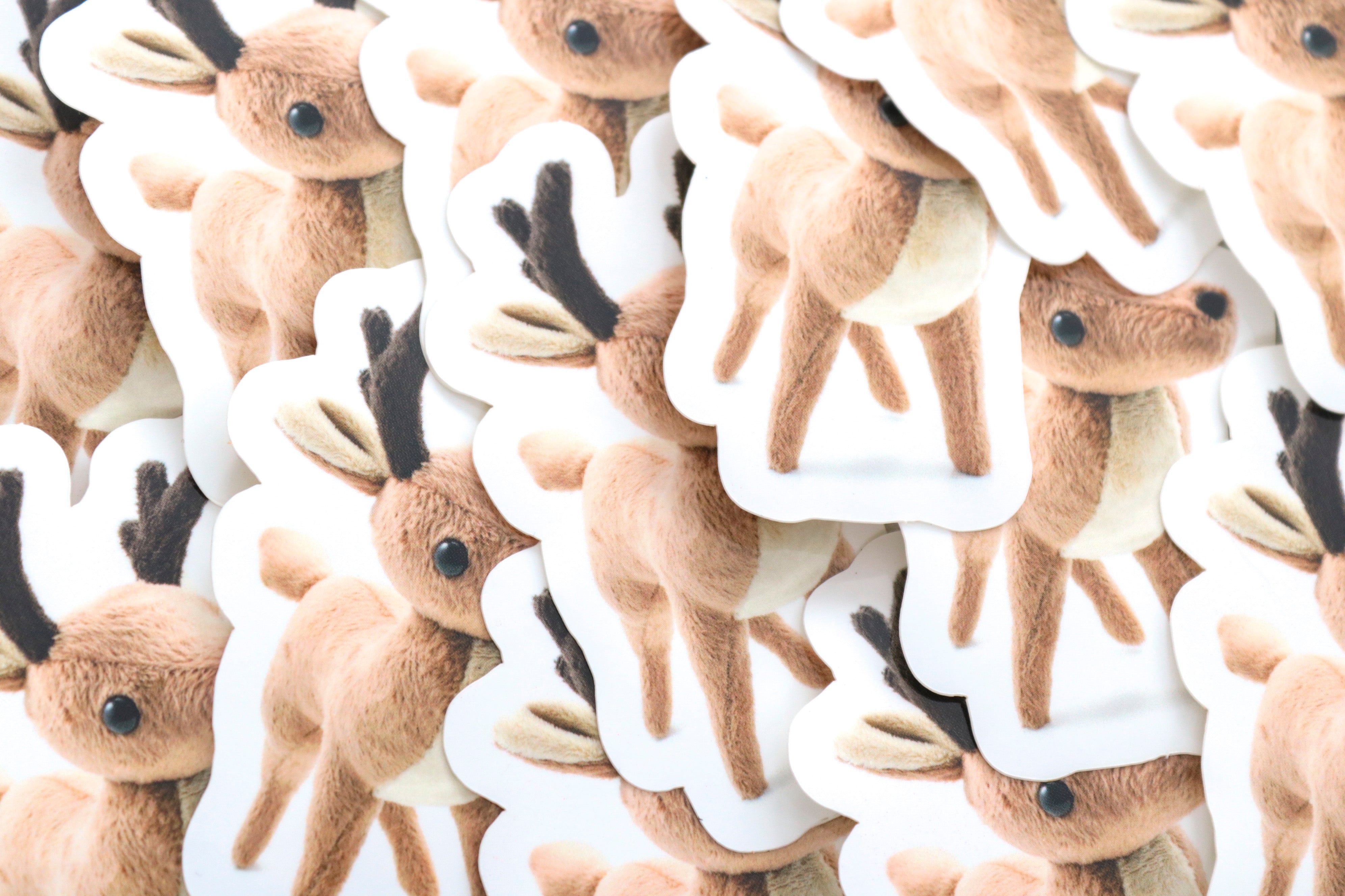 Sticker Plush Deer Plush Sticker - Glossy Vinyl Sticker - 1.9 x 3 Inches – BeeZeeArt