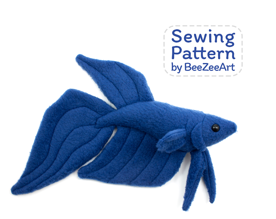 Betta Fish Stuffed Animal Sewing Pattern - Digital Download – BeeZeeArt betta-fish-stuffed-animal-sewing-pattern-digital-download-beezeeart