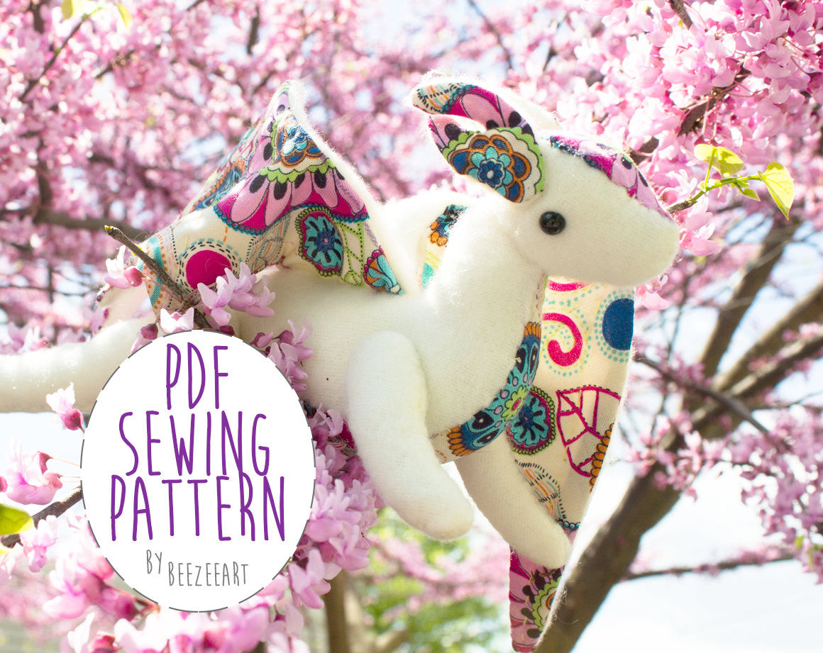 Jointed Dragon Stuffed Animal Sewing Pattern - Digital Download – BeeZeeArt jointed-dragon-stuffed-animal-sewing-pattern-digital-download-beezeeart